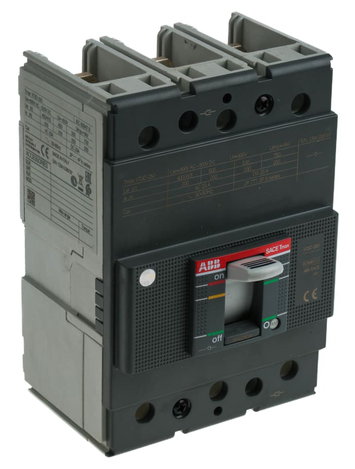 ABB Protecta Termik Manyetik Şalter (MCCB), 250 A, DIN Rayına Monte, 3P