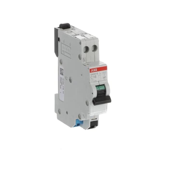 ABB SN201 MCB, 1P+N Poles, 16A Curve C, 230V AC, 4.5 kA Breaking Capacity, MCB