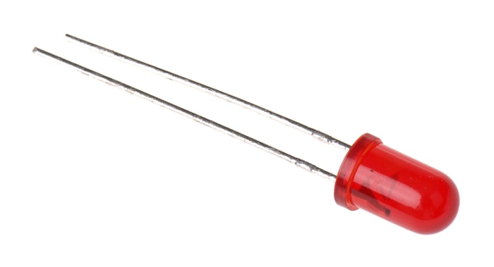 Kingbright L-7113ID-5V Kırmızı LED 617 nm, Yuvarlak Mercekli, İğne Bacaklı 5 mm (T-1 3/4)