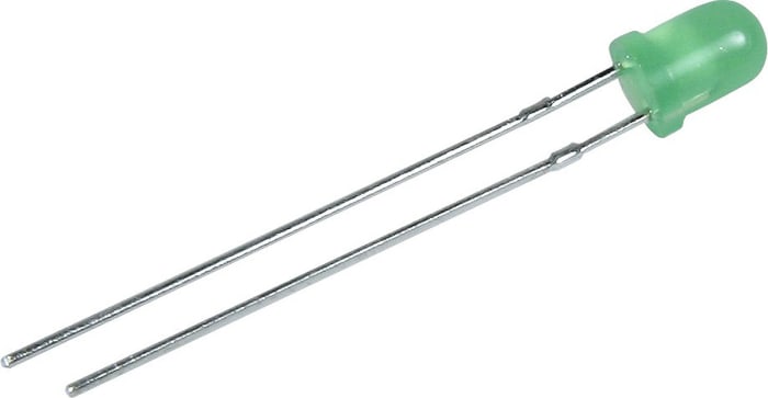 Kingbright L-43GD, Solid State Lamp Serisi Yeşil LED 568 nm, Yuvarlak Mercekli, İğne Bacaklı 4 mm