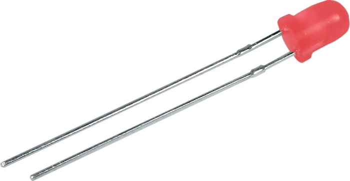 Kingbright L-43ID, Solid State Lamp Serisi Kırmızı LED 617 nm, Yuvarlak Mercekli, İğne Bacaklı 4 mm