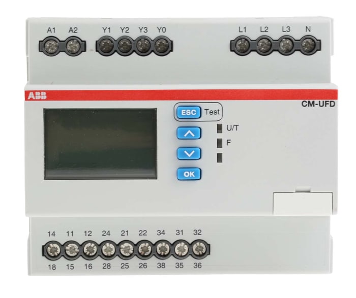 ABB Frequency, Voltage Monitoring Relay, 1, 3 Phase, SPDT, DIN Rail