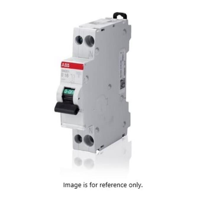 ABB SN201 MCB, 1P+N Poles, 16A Curve C, 230V AC, 4.5 kA Breaking Capacity, MCB