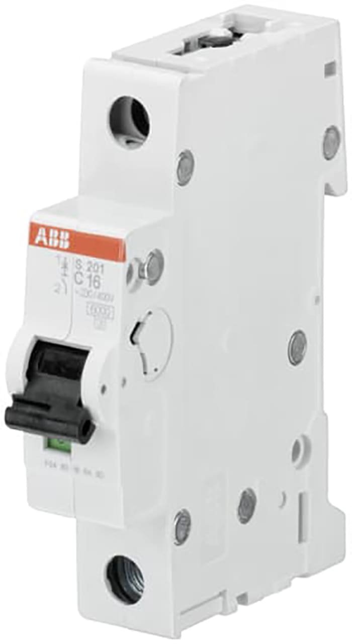 ABB System Pro M Compact S200 MCB, 1P Poles, 6A Curve C, 230V AC, 72V DC, 20 kA Breaking Capacity, MCB
