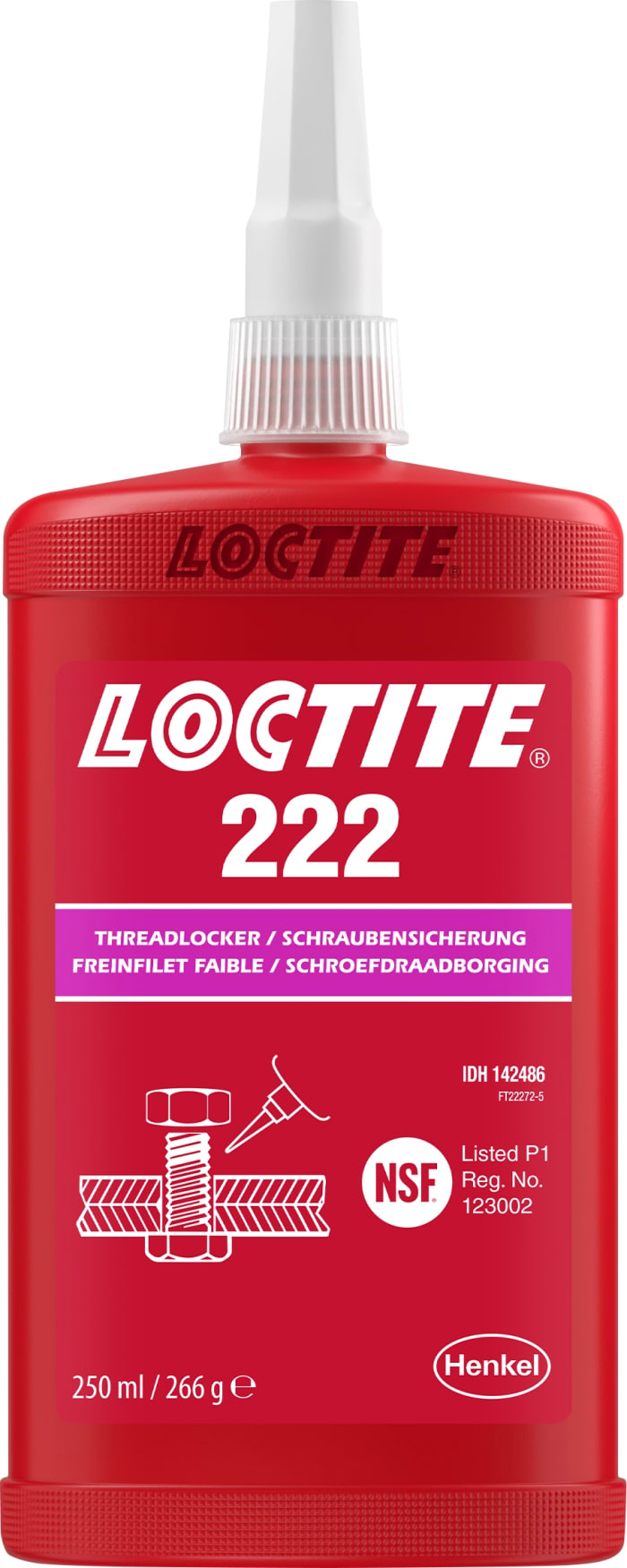 Loctite 222 Mor Boru ve Dişli Sızdırmazlık Ürünleri, Sıvı 250 ml Şişe, Diş Tutma Uygulamaları İçin