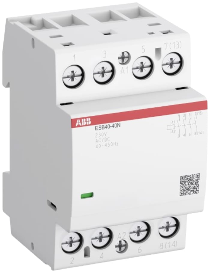 ABB ESB Series Contactor, 24 V Coil, 4-Pole, 30 A, 2.77 kW, 4NO