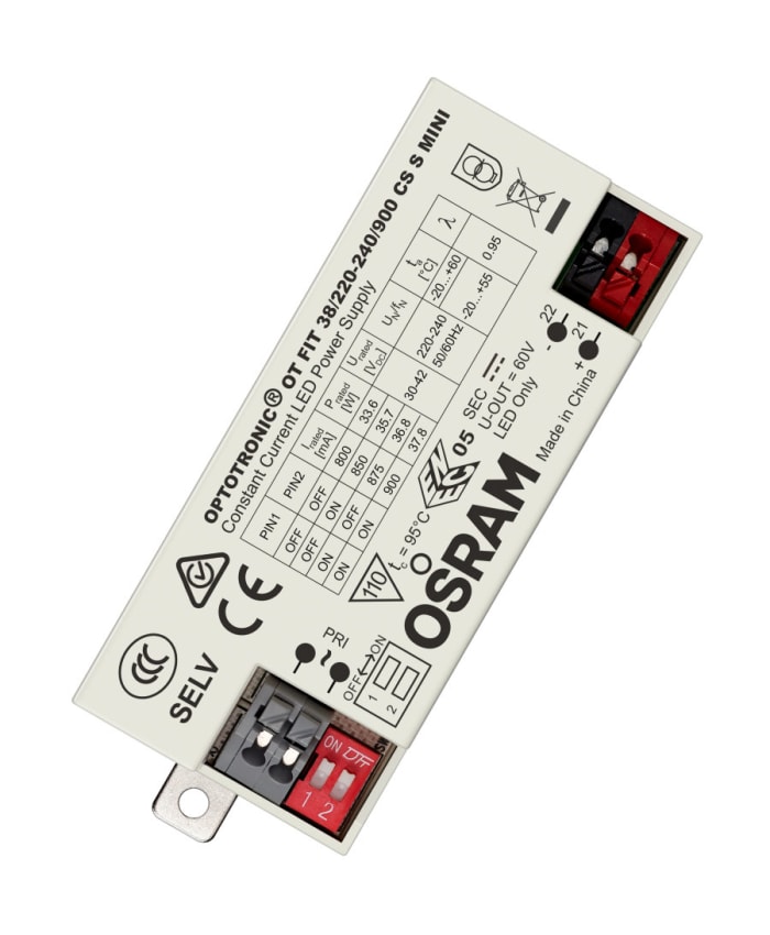 Osram LED Driver, 42V Output, 38W Output, 900mA Output, Constant Current