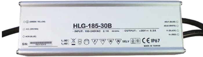 Mean Well HLG-185-36BRS, Ayarlanabilir LED Sürücü (LED Driver) 187,2W, 36V