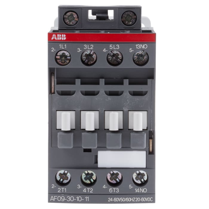 AF09 AF Aralığı Kontaktör, 3 Kutuplu, 25 A, 4 kW, Bobin Gerilimi: 24 V ac/dc