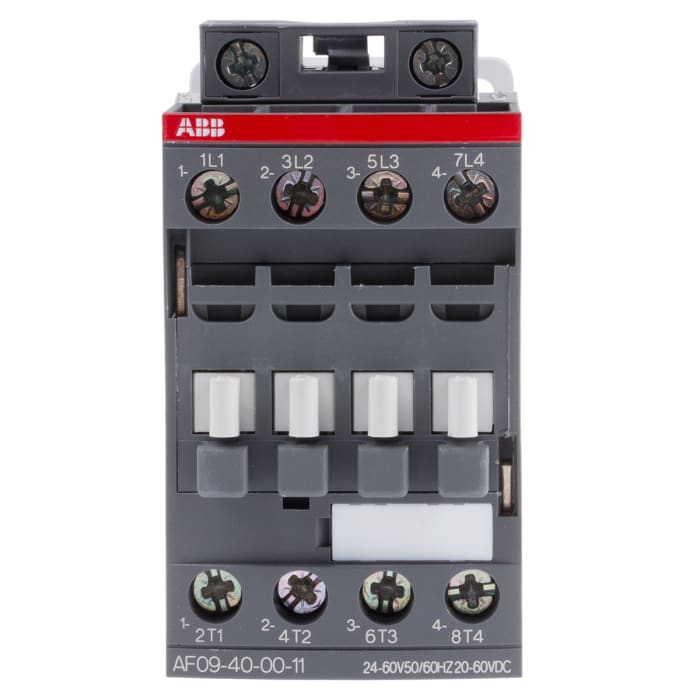 AF09 AF Aralığı Kontaktör, 4 Kutuplu, 25 A, Bobin Gerilimi: 24 V ac/dc