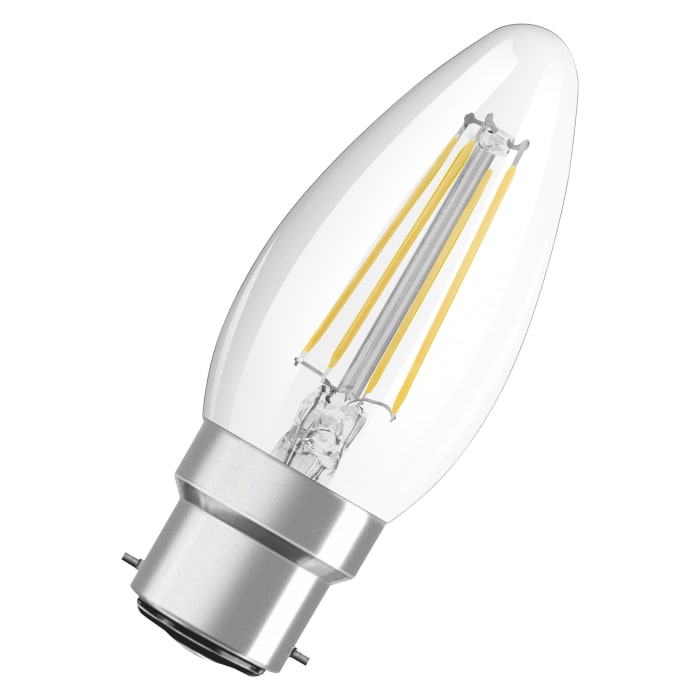Osram PARATHOM Classic B22d LED GLS Bulb 4 W(40W), 2700K, Warm White, Mini Candle shape