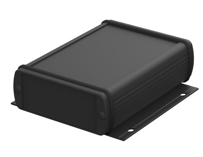 Bopla Alubos (Set) Series Black Aluminium General Purpose Enclosure, IP65, Flanged, Black Lid, 82 x 32 x 100mm