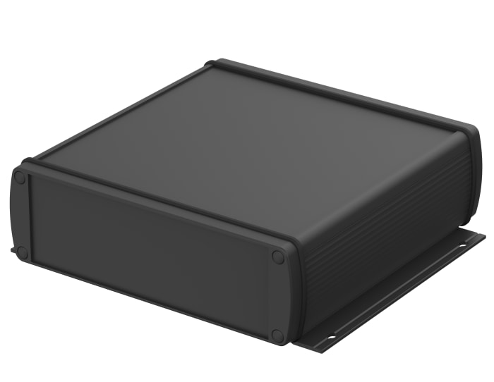 Bopla Alubos (Set) Series Black Aluminium General Purpose Enclosure, IP65, Flanged, Black Lid, 169 x 52 x 150mm