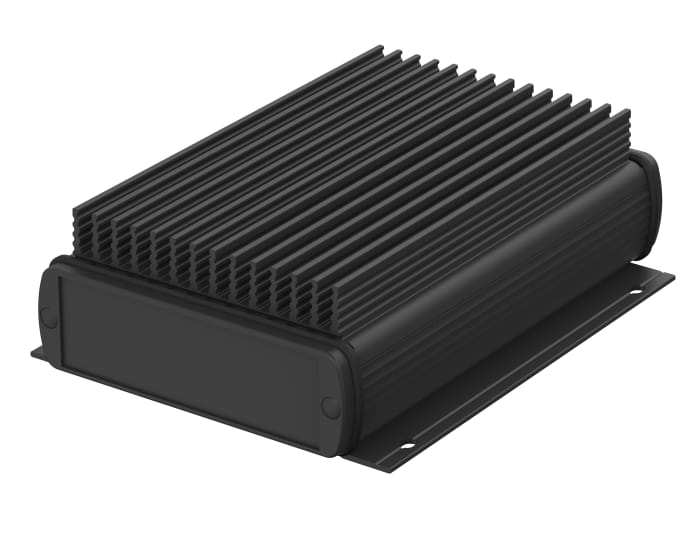 Bopla Alubos (Set) Series Black Aluminium General Purpose Enclosure, IP65, Flanged, Black Lid, 106 x 32 x 150mm