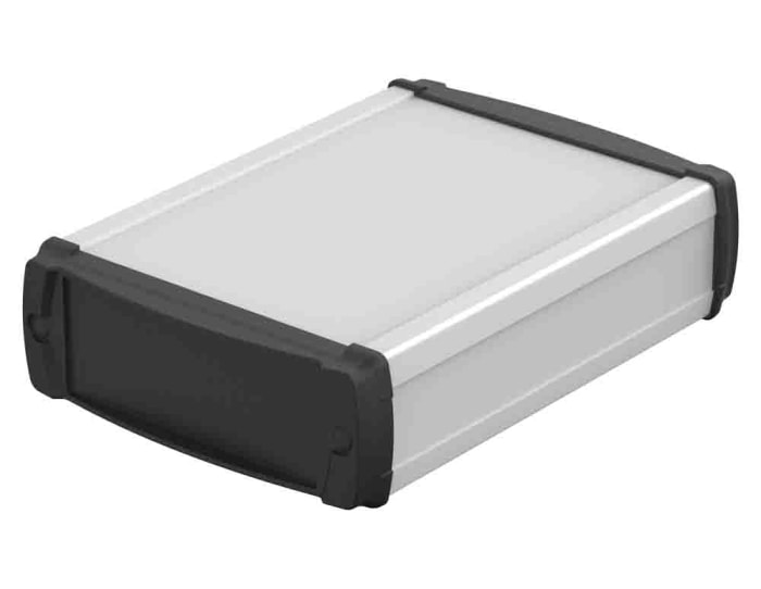 Bopla BOS-Ecoline Series Aluminum (Anodized) Aluminium General Purpose Enclosure, IP40, Black Lid, 120 x 42 x 150mm