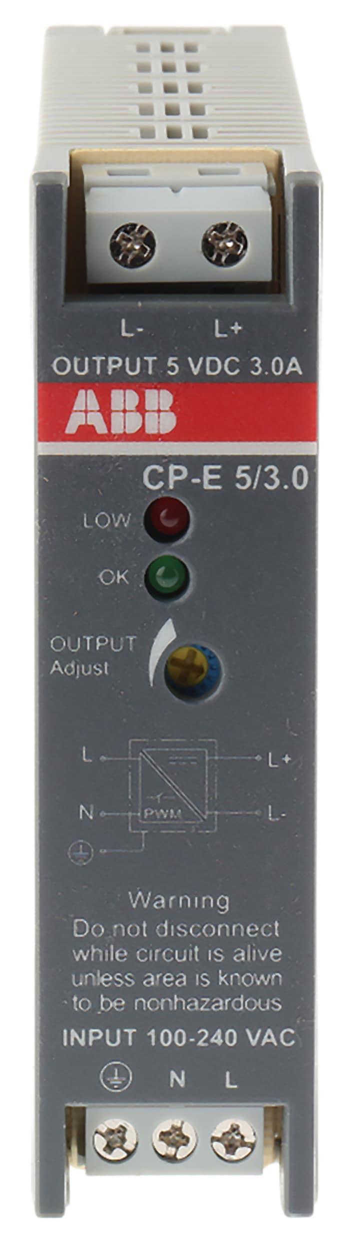 5V dc CP-E DIN Ray Pano Montaj Güç Kaynağı CP-E, 5V dc / 5V dc, 3A 15W, Anahtarlama Modu