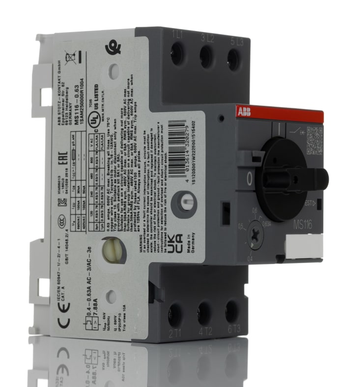 ABB 630 mA Motor Protection Circuit Breaker, 690 V