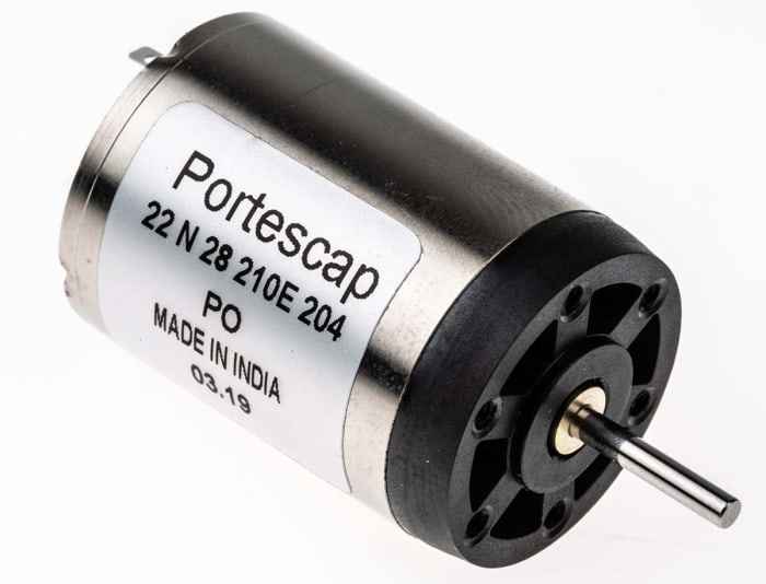 Portescap 3,8 W DC Motor, 7,3 mNm, 12 V dc, 5900 rpm, Şaft Çapı: 2mm