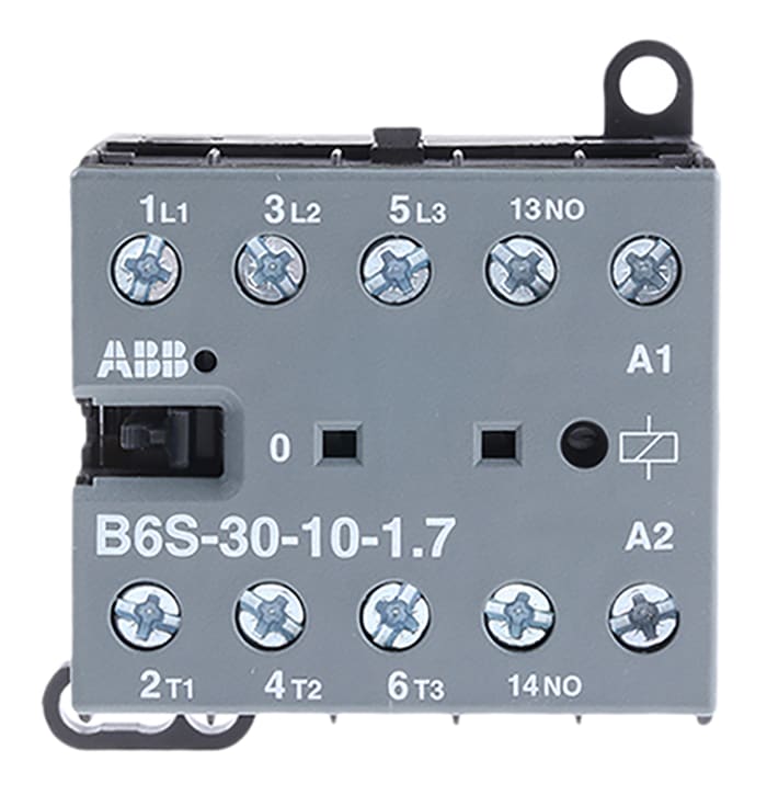ABB B6 Contactor Relay 3NO, 9 A Contact Rating, 4 kW, B Range