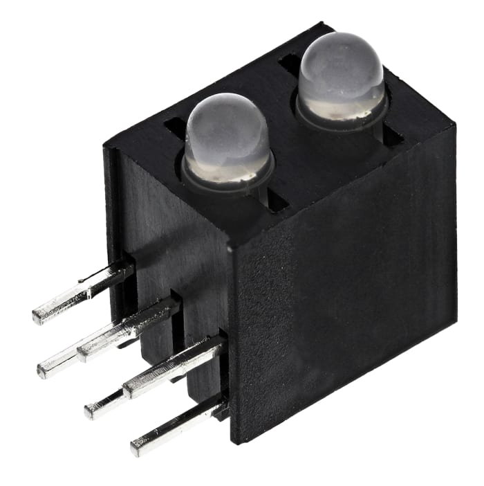 Kingbright L-130WCP/2EGW Yeşil & Kırmızı Dik Açılı PCB LED İndikatör Lambası, 2 Ledli, İğne Bacaklı, 2,5 V