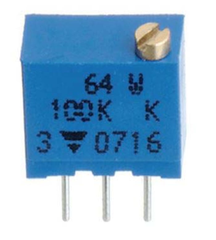 TT Electronics/BI Kesici, Kırpıcı Potansiyometre 500Ω, 12 Dönüşlü, Üstten Ayarlı, 0.25 W @ 85 °C