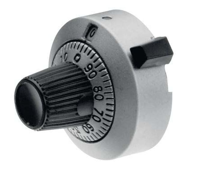 TT Electronics/BI 22.2mm Multiturn Dial for 6.35mm Shaft Splined, 2696