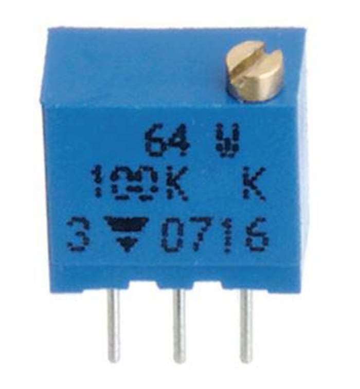 10kΩ, Through Hole Trimmer Potentiometer 0.25 W @ 85 °C Top Adjust TT Electronics/BI, 64