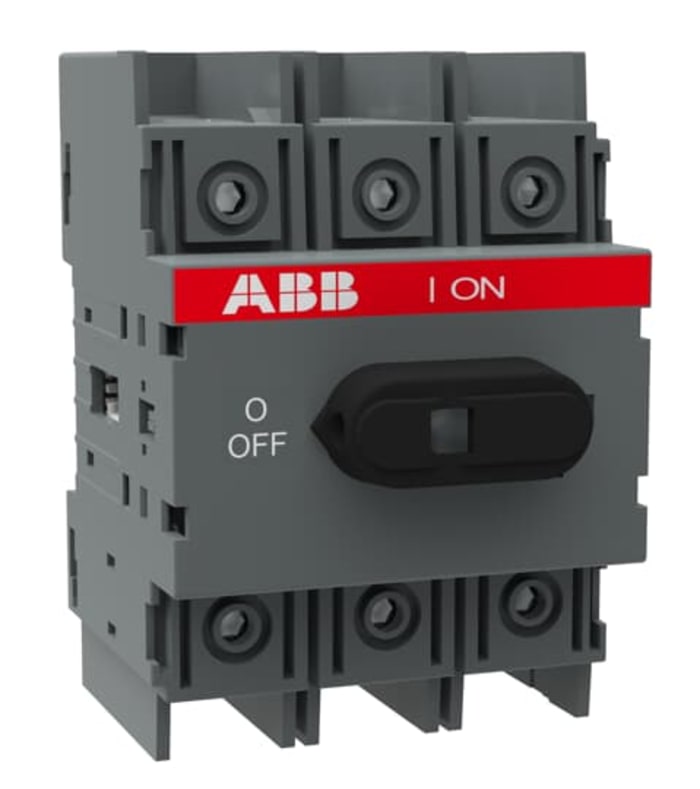 ABB 3P Pole Screw Mount Switch Disconnector - 63A Maximum Current, 37kW Power Rating, IP20