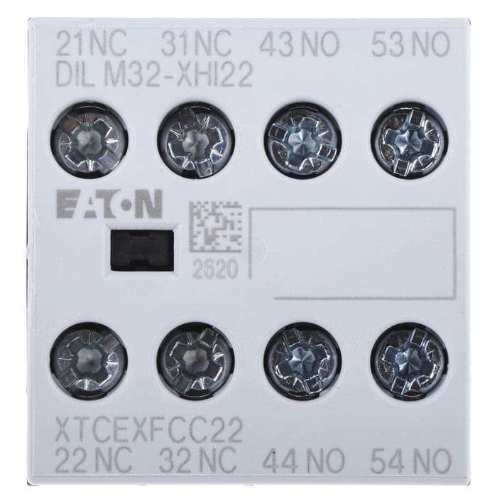 Yardımcı Kontak, Vidalı Terminal, 2NO/2NC, 4 A ac, 10 A dc, 220 V dc, 500 V ac Önden Monte Edilebilen