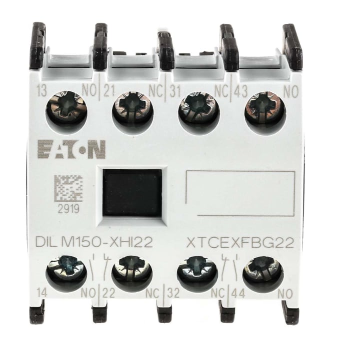 Eaton Auxiliary Contact, 4 Contact, 2NC + 2NO, Front Mount