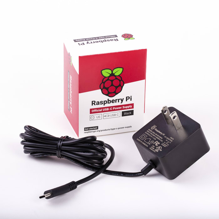 Raspberry Pi Power Supply, USB Type C with US Plug Type, 1.5m
