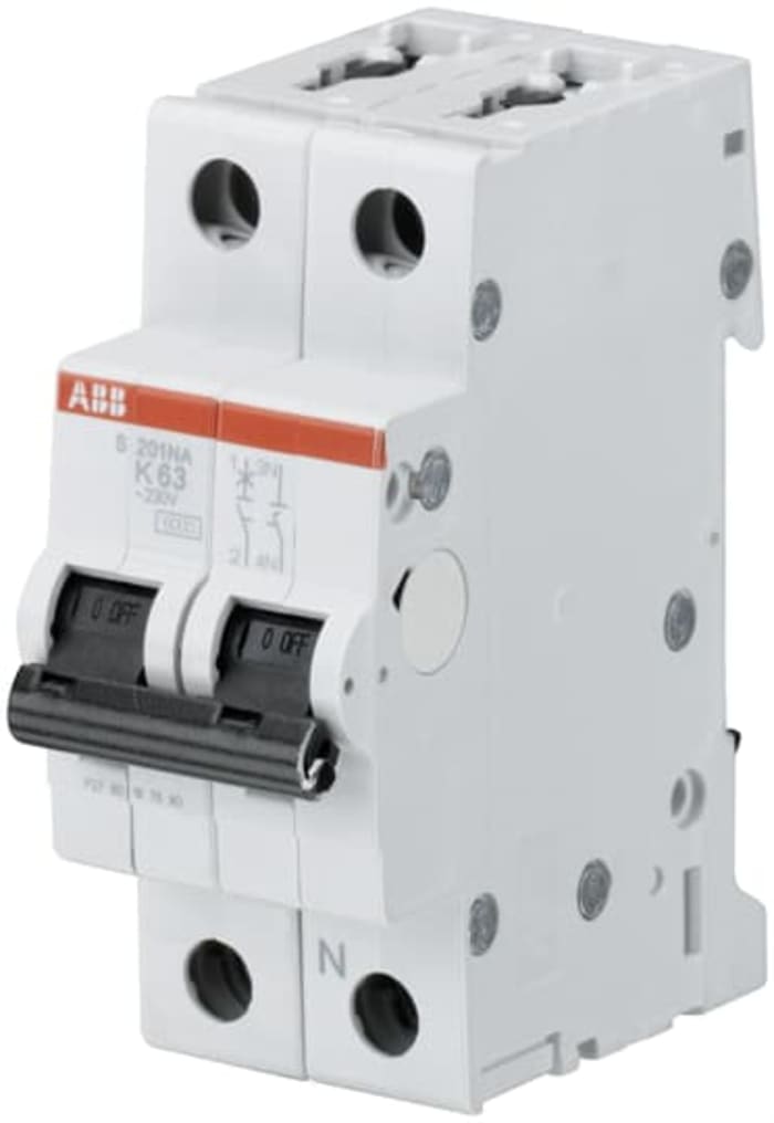 ABB System Pro M Compact S200 MCB, 1P+N Poles, 1.6A Curve K