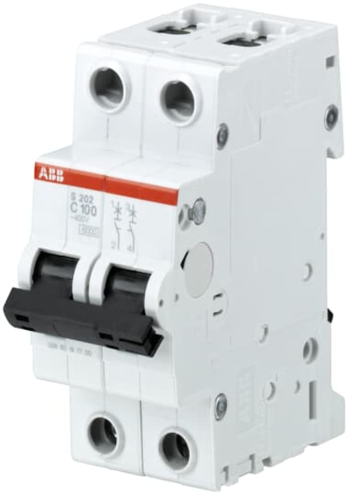 ABB System Pro M Compact S200 MCB, 2P Poles, 100A Curve B