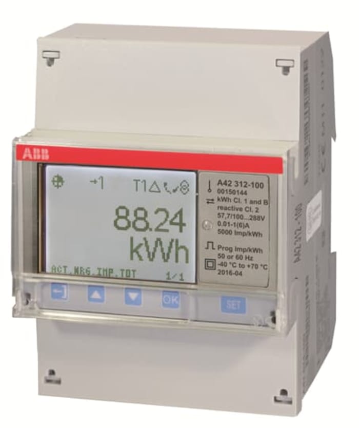 ABB 1 Phase LCD Energy Meter, Type Transformer Connected