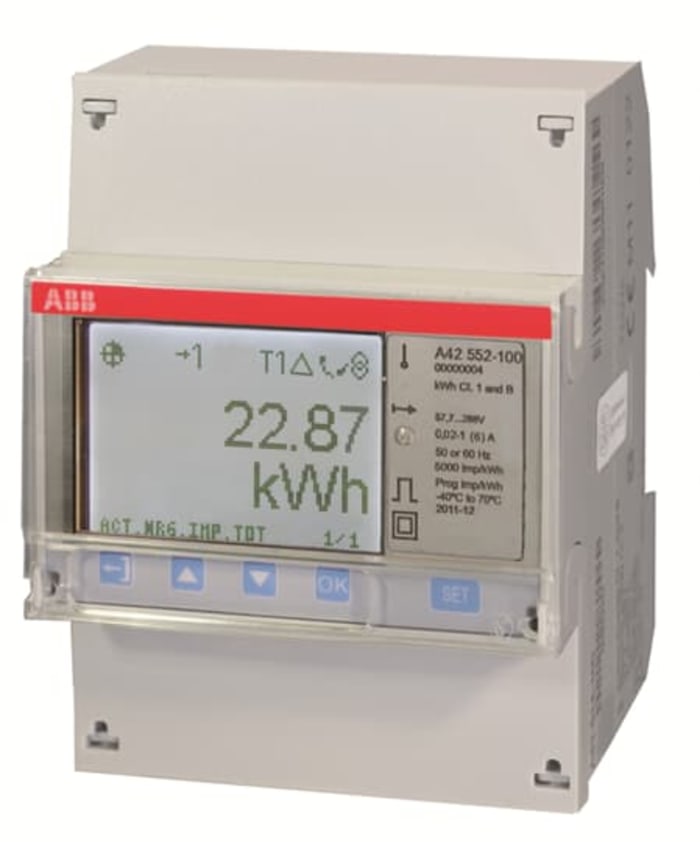 ABB 1 Phase LCD Energy Meter, Type Transformer Connected