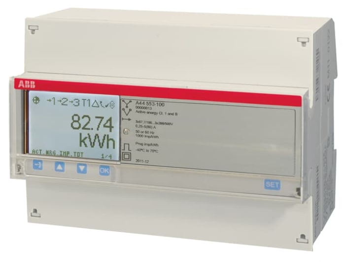 ABB 3 Phase LCD Energy Meter, Type Transformer Connected