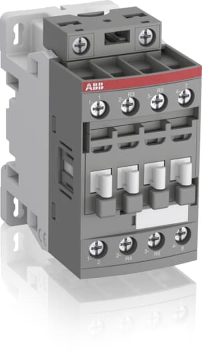 ABB AF Series Contactor, 130 V Coil, 4-Pole, 30 A, 7.5 kW, 2NO/2NC