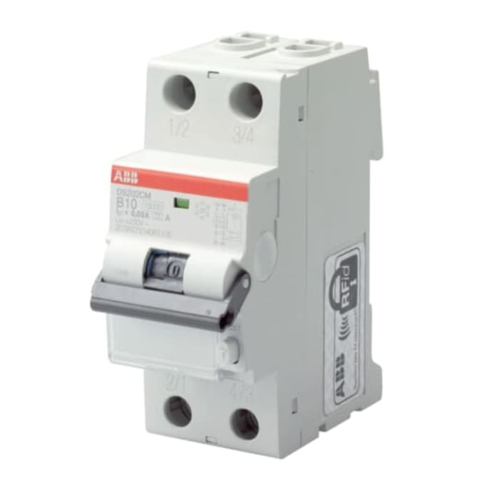 ABB RCBO, 25A Current Rating, 2P Poles, Type B