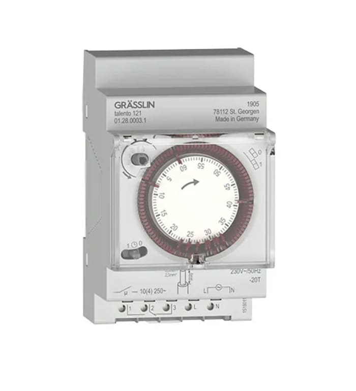 Grasslin Analogue DIN Rail Time Switch 230 V ac, 1-Channel
