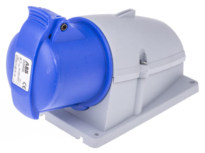 ABB Endüstriyel Fiş / Priz, Priz, 2P+E, 230 V, 32A, Duvara Monte, Mavi, IP44, Easy & Safe Serisi