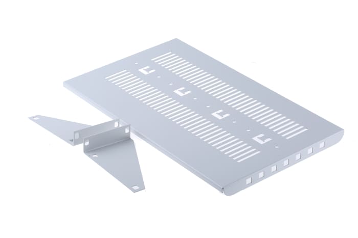 Gri Havalandırmalı Çıkıntılı Raf, 2U x 250mm x 430mm, Maks Yük: 15kg