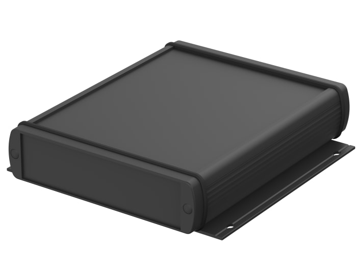 Bopla Alubos (Set) Series Black Aluminium General Purpose Enclosure, IP65, Flanged, Black Lid, 138 x 34 x 150mm