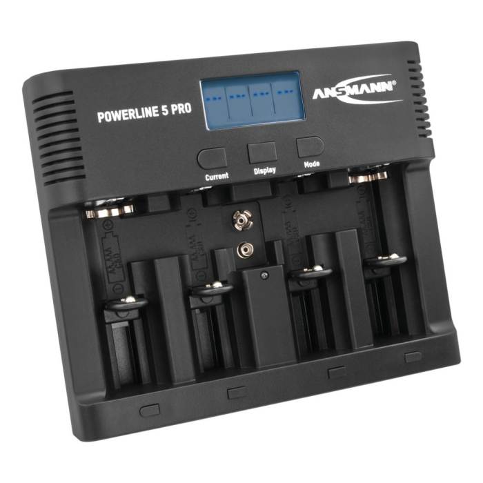 Ansmann AN3811N2 Battery Charger For NiCd, NiMH 9V, AA, AAA, C, D with AUS, EU, UK, USA plug