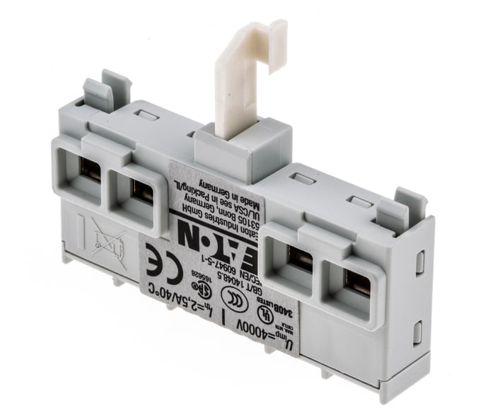 Yardımcı Kontak, Vidalı Terminal, NO/NC, 1 A ac, 2 A dc, 24 V dc, 240 V ac Önden Monte Edilebilen