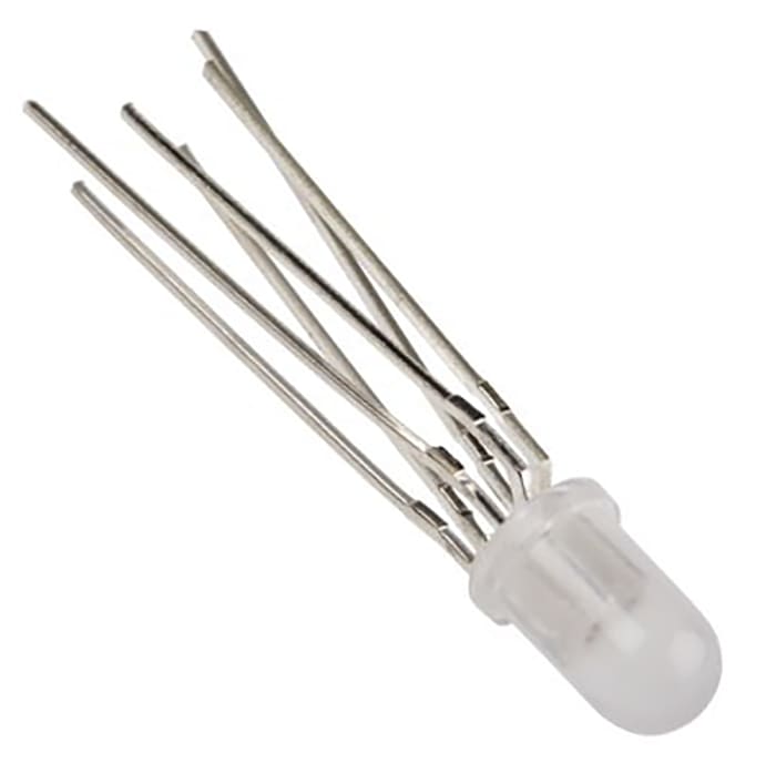 LED RGB LF5WAEMBGMBW Kingbright 455 / 568 / 625 nm 4 6-Pinli 5 mm (T-1 3/4), Yuvarlak Mercekli, İğne Bacaklı