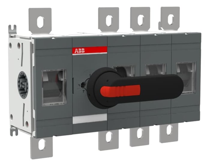 ABB 4P Pole Surface Mount Switch Disconnector - 630A Maximum Current, 355kW Power Rating, IP00