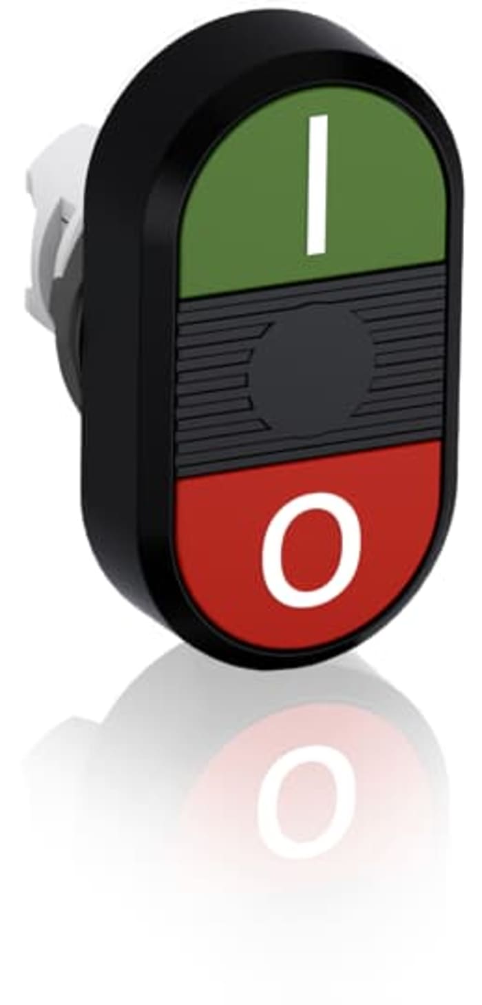 ABB MPD2 Series Green, Red Momentary Push Button Head, 22.5mm Cutout