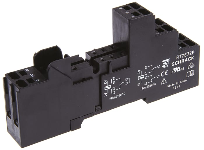 TE Connectivity Relay Socket for use with RT Series 8 Pin, DIN Rail, 240V ac