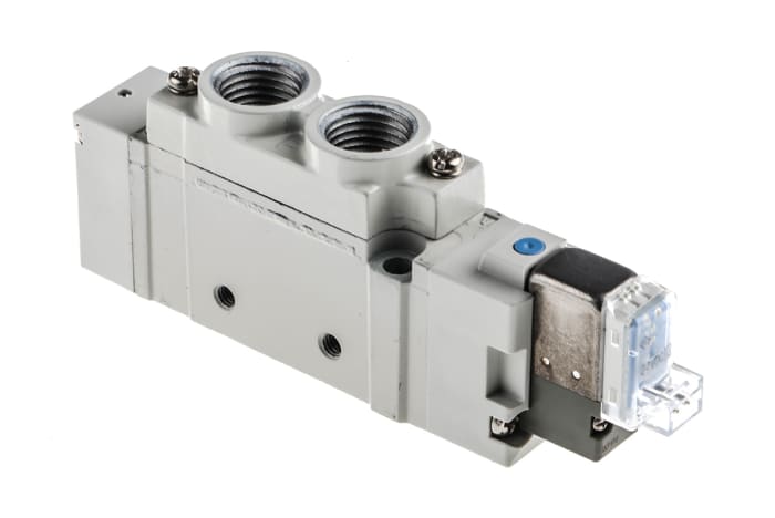 SMC 5/2 Pneumatic Solenoid Valve - Solenoid/Pilot G 1/4 SY7000 Series 24V dc