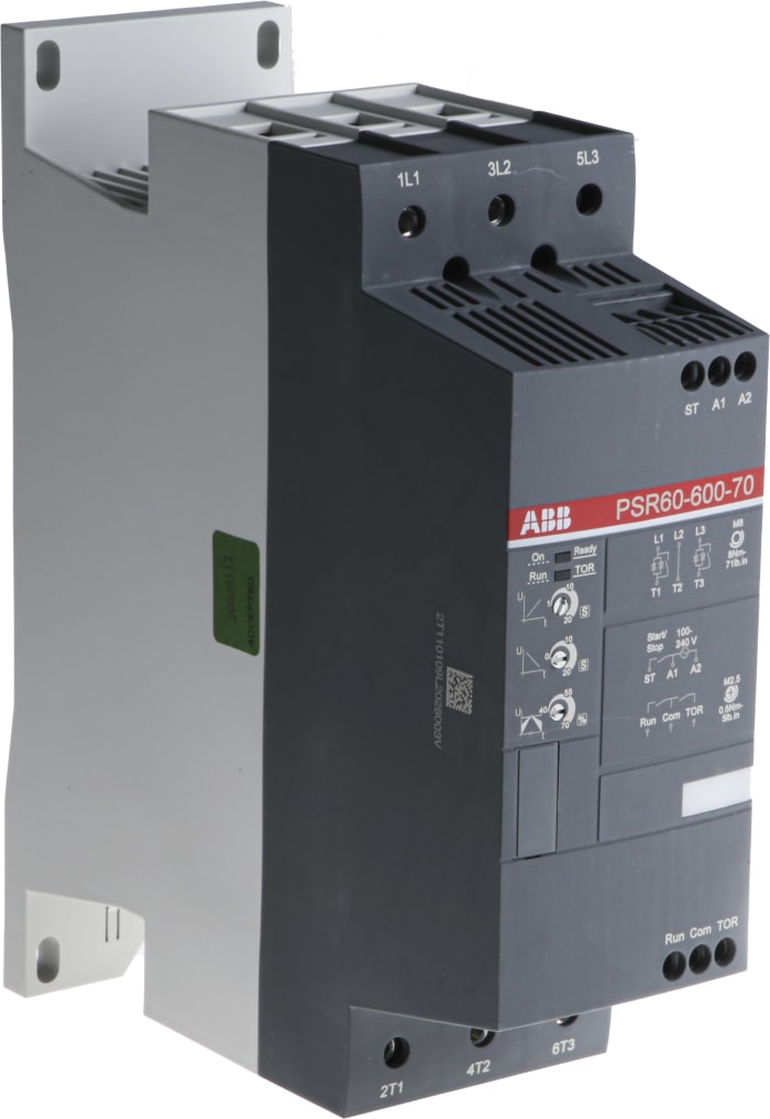 ABB Yumuşak Yolverici, PSR Serisi, 60 A, 30 kW, 208 → 600 V, IP10, IP20